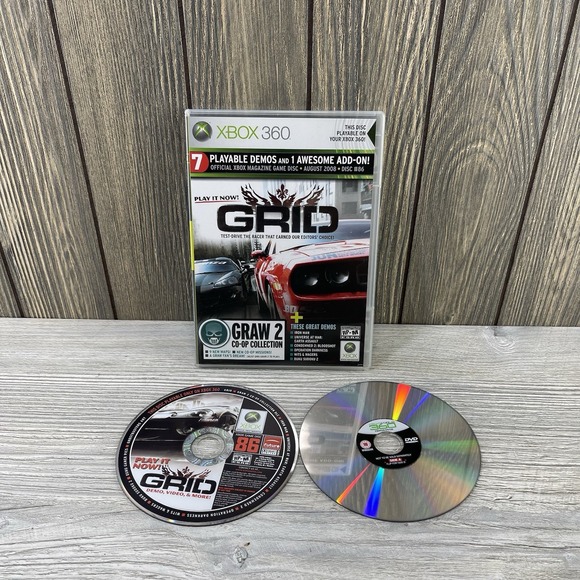 Microsoft Other - Xbox 360 Demo Disc (8/08 #86) Demos And Bonus Content - GRID - GRAW 2